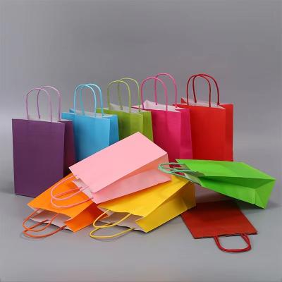 China Custom Factory Price Handmade Color Paper Bag With Logo Print Luxury Paper Handle Gift Bag for sale