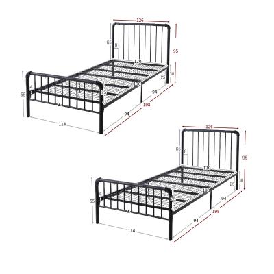 China Bookcase headboard VT-14.020 2020 cheap price single bed/frame metal bed/steel single bed for sale