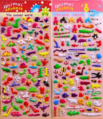 China Custom Cute 3D Self Adhesive PVC Animal Puffy Stickers, Foam Stickers, Sponge Stickers for sale