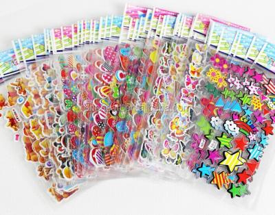 China Cute adhesive 3D cartoon puffy sticker, transparent glass sticker, foam sticker for sale