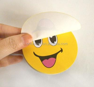 China Beautiful Smile Face Self Adhesive Around Sticky Notes, Colorful Adhesive Around Sticky Notes for sale