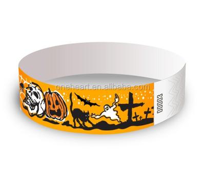 China & Europe Hot Selling Promotional And Fashionable Tyvek Wristband For Halloween, ID Cheap Paper Wristband for sale