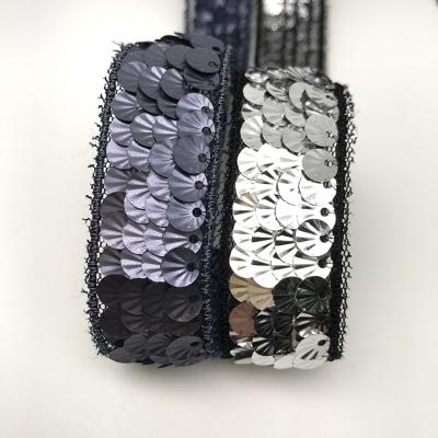 China New Fashion Sustainable Fine High Quality Sequin Trim Apparel Decoration Sequin Lace Trim for sale