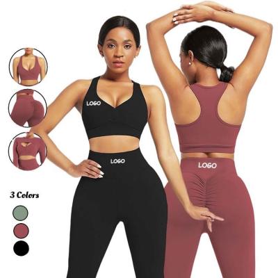 China Wholesale Breathable 3 Piece Workout Set Yoga Gym Fitness Clothing Set New Design Long Sleeve Crop Hoodie Tracksuit Woman Workout Sets for sale