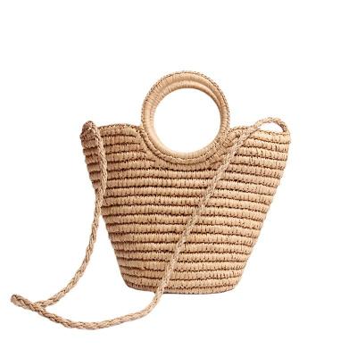 China Wholesale Fashion Round Beach Straw Shoulder Bags for sale