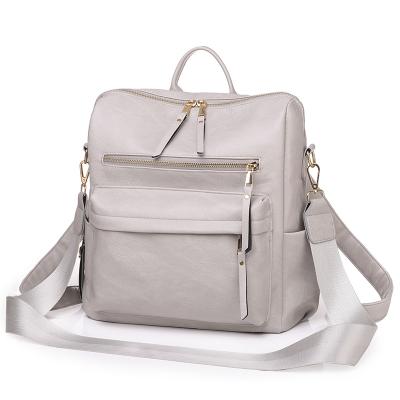 China Wholesale Colored Capacity Clear Leather Fashion Anti Theft Backpacks Office Laptop Backpack for sale