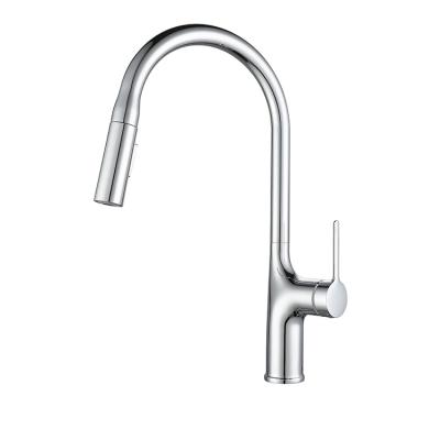 China Pull Out Single Spray Handle Faucet Premium Hot And Cold Water Faucet Deck Mounted Pull Down Spring Sink Faucets Kitchen Sink Faucet for sale