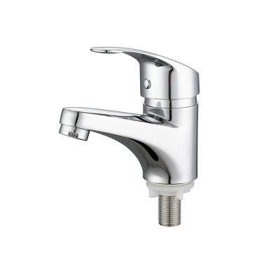 China Faucets Factory Supply Best Price Metered Deck Mounted Single Handle Cold Water Finish Bathroom Sink Faucet Basin Mixer for sale