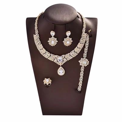 China CLASSIC Noble Zirconia Water Droplets Jewelry Set Unpolluted Copper Girls Wear Birthday Party for sale