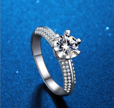 China Nickelize/D-COLOR 925 engagement proposal ring anniversary birthday Tanabata female gift moissanite lead free silver diamond ring for sale