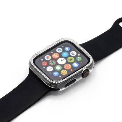 China Unique Blingbiling Watch Case With Diamond PC Cover Aromr Protective Case 38mm 40mm 42mm 44mm For PC Apple Watch for sale