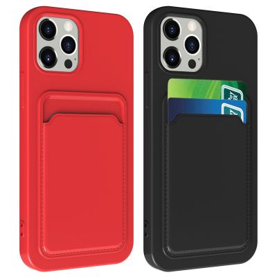 China Shockproof Card Slot Phone Case For iPhone 13 Pro Max Mobile Accessories Back Cover Silicone Shockproof Case for sale