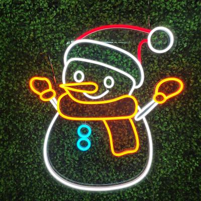 China Buildings Christmas Decoration Luminous Snowman Led Neon Light Signs Drop Shipping Neon Sign Led Sign for sale