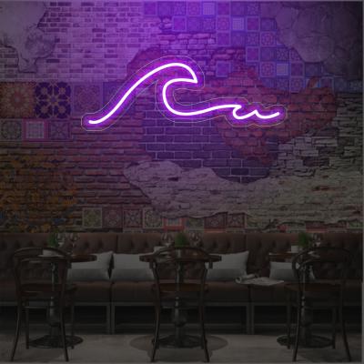 China Buildings WAVES LED NEON SIGN Dropshipping Neon Lights Decoration Acrylic Wave Neon Lamp for sale