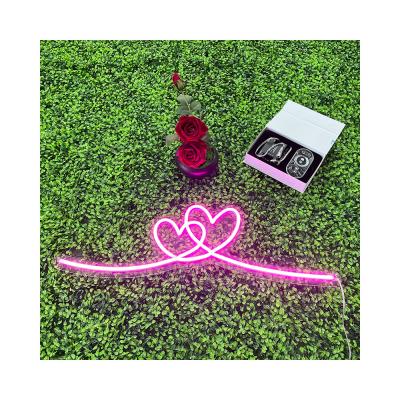 China Buildings DOUBLE HEART NEON SIGN dropshipping love led neon wall sign for home for sale