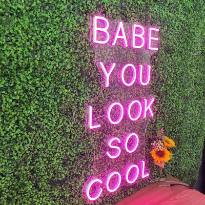 China Custom Led Light Neon Sign Babe You Look So Cool Buildings Dropshipping 40cm Width 9 Colors Free Shipping Worldwide for sale