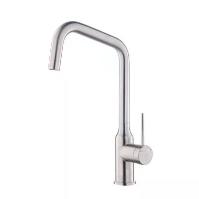 China cUPC Good Quality 304 Stainless Steel Deck Mount Single Handle Hot and Cold Water Kitchen Faucet Mixer Taps for sale