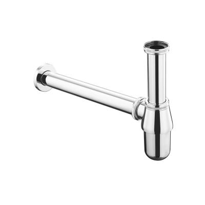 China Contemporary Factory Wholesale Zinc Alloy Sink Siphon Waste Pipe Drain Wall Mounted Concealed Sink Siphon Pipe Drain for sale