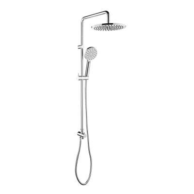 China With Slide Bar High Quality 304 Stainless Steel Bathroom Shower Faucet Set Shower Column Exposed Hot And Cold Mixer Tap for sale