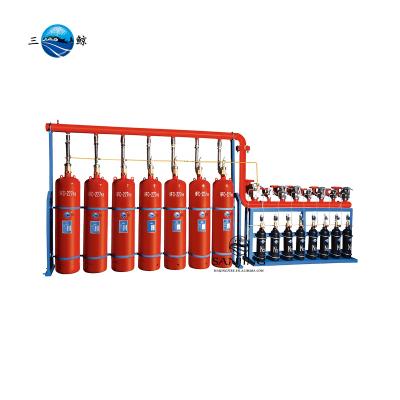 China HFC-227EA Piping Work Fire Suppression System With Manifolds 40/70/90/100/120/150/180 Nozzles for sale