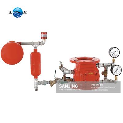 China SANJING FIRE WATER ENGINE GONG SS304 BRASS PRESSURE GAUGE ALARM VALVE for sale