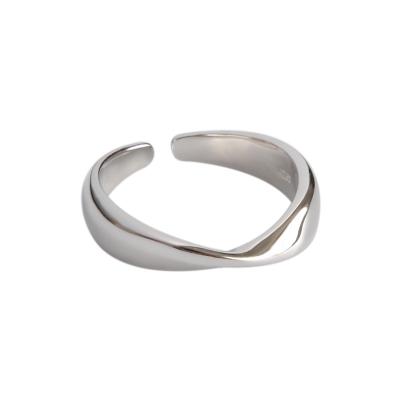 China INS Mobius New Style Moroccan Personalized Wave Smooth Cambered Women's Outdoor Resizable 925 Sterling Silver Rings Jewelry for sale