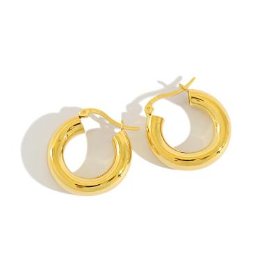 China Hot Selling Vintage Style Korean Circular Gold Plated Circle Silver Hoop Earrings For Women 2020 for sale