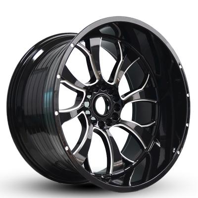 China High quality customized A356.2 ALLOY pcd 22x12 5x139.7 negotive offset chrome face black machined alloy wheels car rims for sale