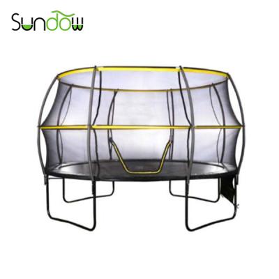 China With protective net 10 feet trampoline for children and adults with safety fence, round trampoline and fence with spring, black for sale