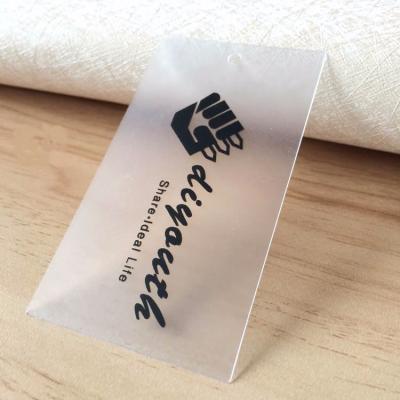 China Thickening Durable PVC Frosted Translucency Clothing Shoe Bag Label Gift Hang Tag for sale