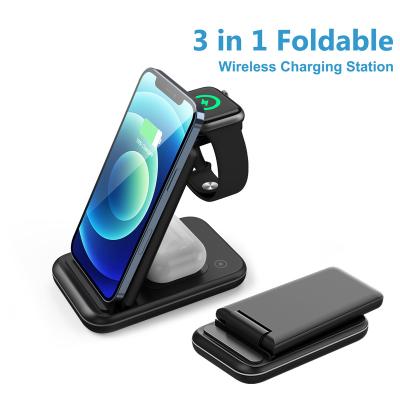 China Mobile Phone Z8A Qi Wireless Chargers For iPhone 13 12 Pro 11 XR XS Fast Fast Charging Pad 15W Charger For Watch 7 6 5 Dock Charging Station for sale