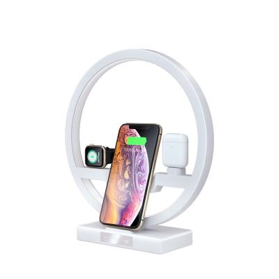 China With Magnetic Fast Wireless Charging Dock New Adjustable Fast Wireless Charger Phone Table Lamp With Led Light For Watch Earphones for sale