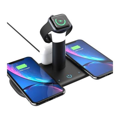 China Dual Wireless Charger For Smartphone Multifunctional Customizable Fast Charging New 15w Folding Touch Led Table Lamp Qi Wireless Charger for sale