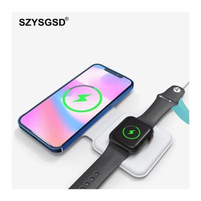 China Hot Selling New Wireless Charger 2021 Product 2021 Wireless Charger+Magnetic Attraction 2 in 1 Fast Charger MagneticCharger For Phone 12 for sale