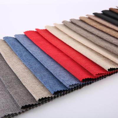 China Flame retardant colorful decorative faux sofa cover fabric upholstery fabric canvas texture for cushion for sale