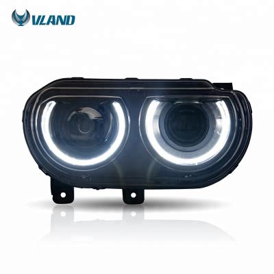 China Sequential manufacturer of automotive led headlight VLAND led headlights 2008-2014 SRT R/T modified headlight for dodge challenger for sale