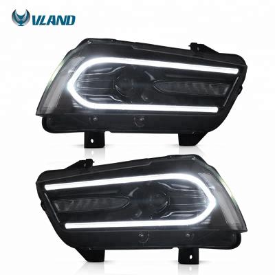 China Factory Sequential Manufacturer Modified Autolamp VLAND 7th GEN Led DRL SRT SXT Head Lights Headlight 2011-2014 For Dodge Charger for sale