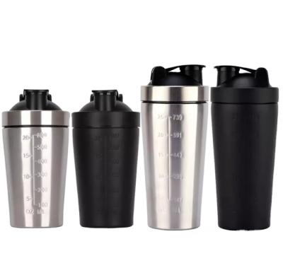 China PORTABLE 25oz Gym Sports Double Wall Stainless Steel Insulated Shaker Protein Blending Water Bottle for sale