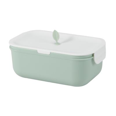 China Large Volume 1200ml Air Hole Plug BPA Free Single Layer Plastic Food Container Wholesale Microwavable for sale