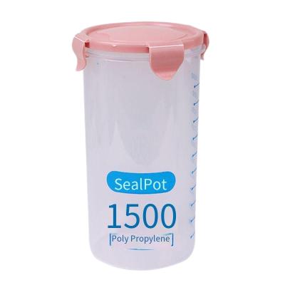 China Wholesale Freshness Preservation Sealed Pink Durable Storage Tub Seal Clear Plastic Food Storage Jar for sale