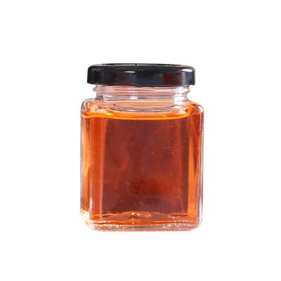 China Hot Selling Freshness Storage Empty Square Honey Jar Glass Frascos De Vidrio Jar Amber Glass Jars For Honey for sale