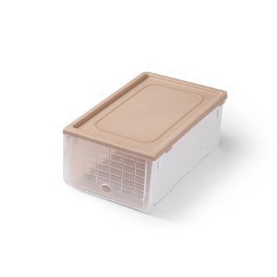 China Minimalist Wholesale Custom Plastic Storage Box Organizer Drawer Transparent Plastic Clear Stackable Storage For Home for sale