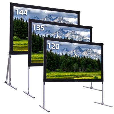 China Frame 144 Inch Tripod Foldable Portable Outdoor Projection Screen for sale