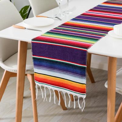 China Cinco De Mayo Decorations Mexican Serape Party Fiesta Stripe 84 Inches Mexican Table Runners for sale