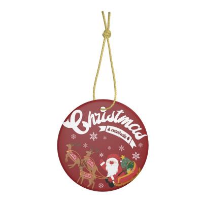 China Like Hot Sale Custom Picture Digital Printing Hanging Christmas Tree Ornaments Ceramic Lanyard Pendant for sale