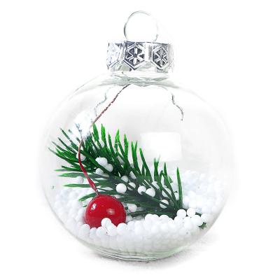 China 6cm Fashionable Creative PET Transparent Christmas Tree Decoration Pendant for sale