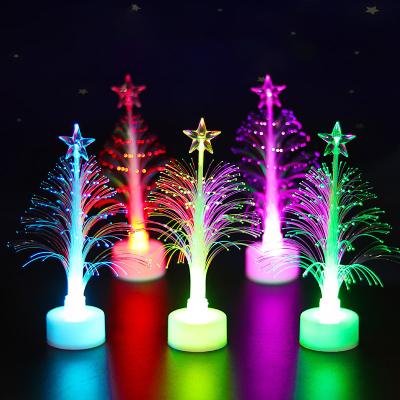 China Plastic Christmas Tree Night Light Christamas Decoration Hot Sale Small LED Illuminating Table for sale