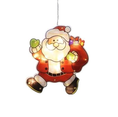 China Like The Picture Santa Claus Reindeer Permanent Christmas Shop PVC LED Window Lights Pendant Ornaments for sale