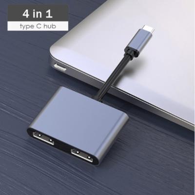 China Quality Guaranteed Unique Aluminum Type-C to 3.0 Hub USB Hub Laptop Adapter 4IN1-13 for sale