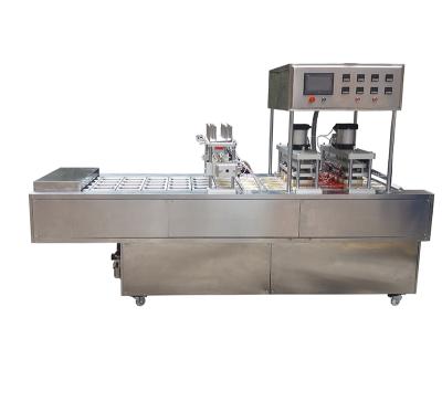 China Line Type Automatic Aluminum Container Heating Food Sealing Machine (Cup, Beverage Tray Possible) for sale